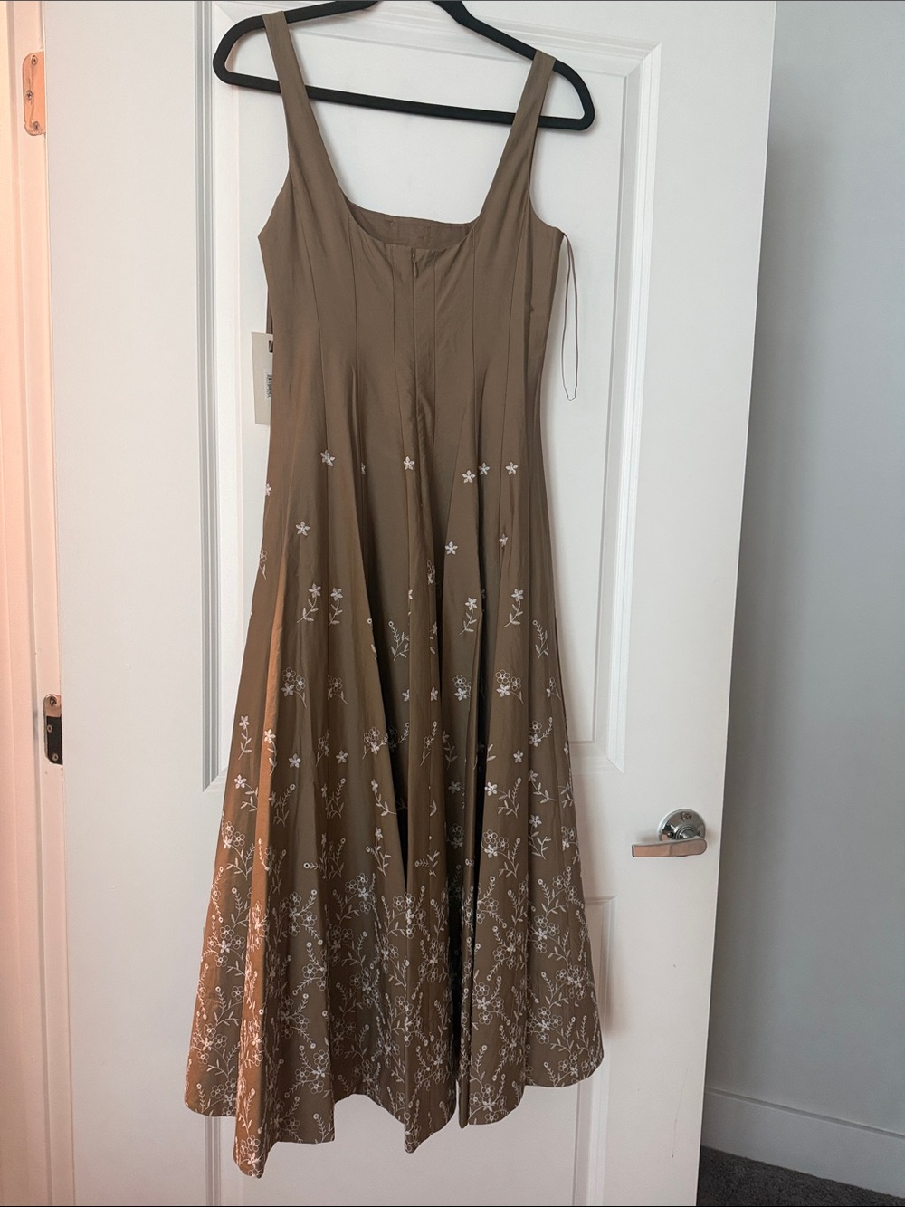 Staud  Wells Embroidered Cotton Poplin Fit & Flare Midi-Dress New With Tags - Picture 3 of 11